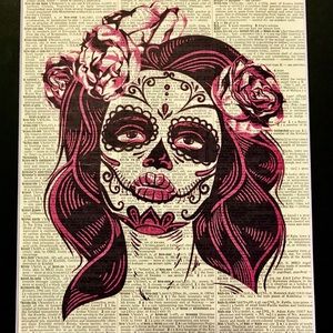 Dictionary Art Print Día de los Muertos